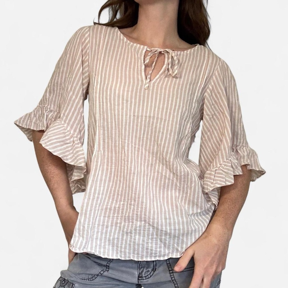 Lauren Conrad Lightweight cotton striped blouse